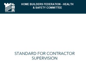 HBF Guidance for Contractor Supervision
