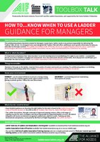 Managers Guidance - AIF Toolbox Talk HBF - How to Know When To Use A Ladder