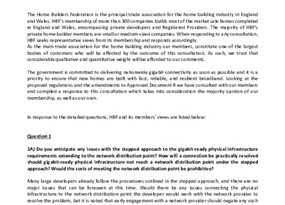 HBF consultation response - Delivering gigabit-capable connections