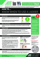 AIF Toolbox Talk - How to know when to use a ladder