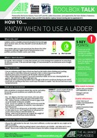 AIF Toolbox Talk - How to know when to use a ladder