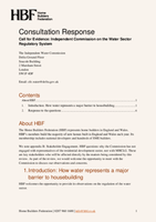 Independent commission on Water Sector - HBF Consultation Response - Apr 2025 - FINAL