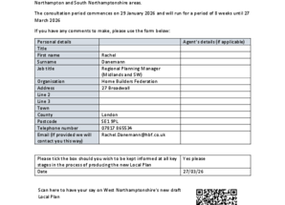 West Northamptonshire Local Plan Consultation Response  Form