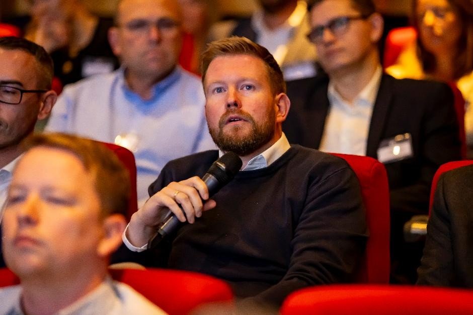 man asking a question