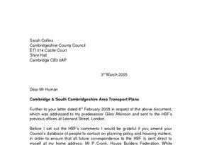 Cambridge   South Cambs Area Transport Plans   March 2005