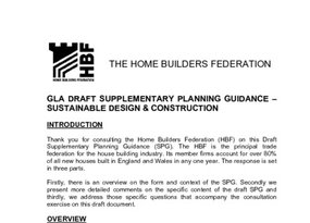 HBF Response GLA Sustainable Design SPG