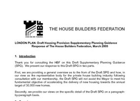 HBF Response GLA Draft Housing Provision SPG