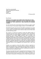HBF Letter S73 Keith Hill