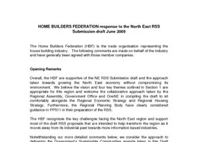 HBF response to NE RSS Submission draft June 2005