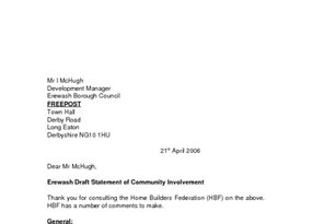 Erewash Draft Statement of Community Involvement - April 2006