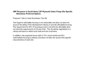 HBF Response to South Hams LDF Plymouth Urban Fringe 11-08