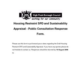 High Peak Housing Restraint SPD 10-08