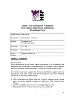 Leeds Core Strategy Issues and Options Form Dec 2006 Final