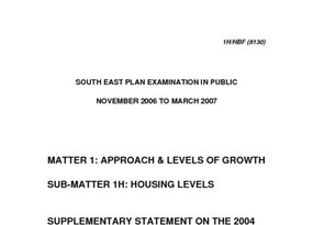 SE Plan EIP Matter 1H Supplementary on Forecasts March 2007