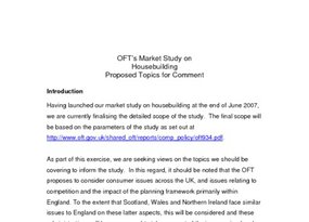 OFT Questionnaire to Trade Bodies  August 2007