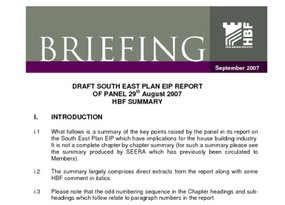 SE Plan EiP - Panel s Report - HBF Summary - Sept 07