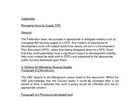 Calderdale Managing Housing Land Supply August 2007