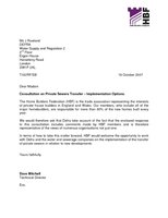 HBF Response - Defra - Private Sewers Transfer   letter -18 October