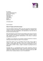 HBF Response - Water for People and the Environment  with letter  - 31 October 2007