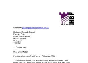 Hartlepool Developer Contributions SPD October 2007