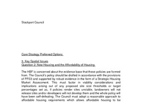 Stockport Core Strategy Issues and Options November 2007