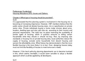 Sunderland Housing Allocation DPD Issues and Options January 2008