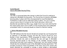 Castle Morpeth Interim Affordable Housing  Policy January 2008