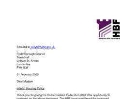 Fylde Borough Interim Housing Policy January 2008