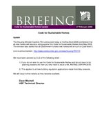 HBF Briefing - Code for Sustainable Homes update -27-2-08