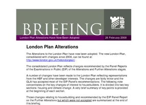 Briefing - London Plan Alterations Adopted 2008