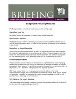 HBF Briefing - Budget 2008