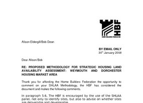 West Dorchester HMA SHLAA Methodology 31 01 08