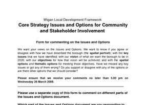 Wigan Core Strategy Issues and Options All