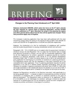 HBF Briefing - Changes to the Planning Fees  10 04 2008