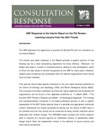 HBF Response - HBF Response to the Interim Report on the Pitt Review - 28 March 2008