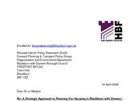 Blackburn with Darwen Draft Revised Interim Policy Statement