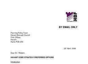 Havant Core Strategy Preferred Options April 2008