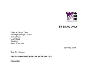 Eastleigh SHLAA Methodology May 2008