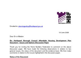 Hartlepool Affordable Housing DPD Issues and Options June08