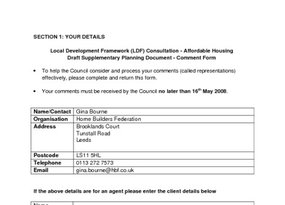 Kirkless Affordable Housing SPD Form May08