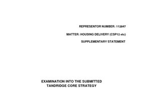 Tandridge Core Strategy EIP Supplementary Housing Statement July 2008