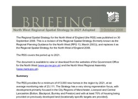 HBF Briefing - The Regional Spatial Strategy for the North West of England