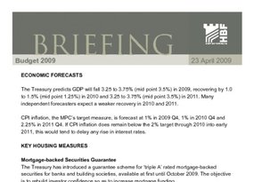 Member Briefing - Budget 2009
