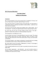 HBF FULL DETAILED 2010 Housing Manifesto