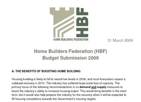HBF Budget Submission 2009 - 31 March 2009