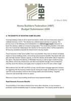 HBF Budget Submission 2009 - 31 March 2009