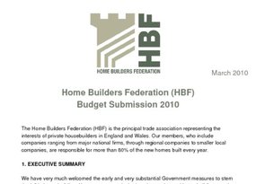 HBF Budget Submission 2010 - March 2010