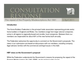 HBF response - the repeal of the property misdescriptions act 1991 - 5 April 2011