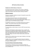 10. HBF Health and Safety Committee feedback from CONIAC meeting 16 March 2011