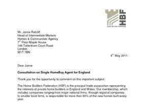 HBF Response - Single HomeBuy Agents Consultation - 6 May 2011